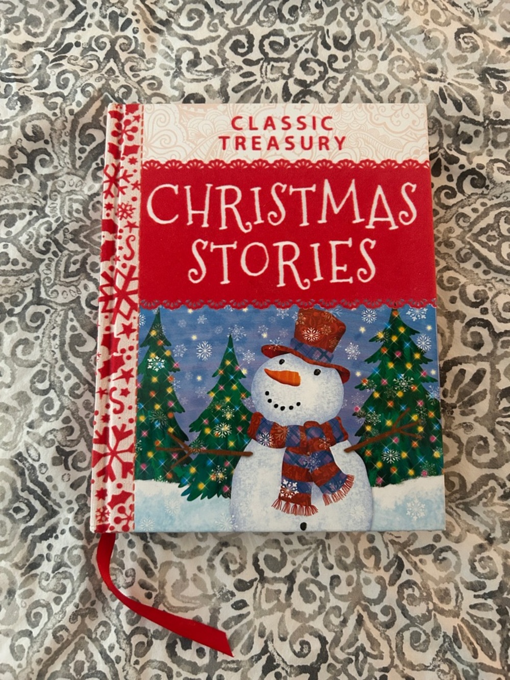 Classic Treasury Christmas Stories Hardcover Book - Red Snowman Cover